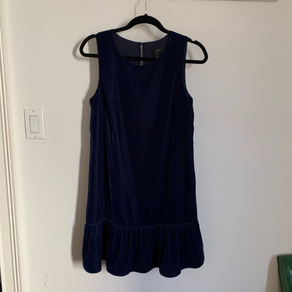 J Crew Blue Velvet Dress